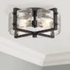 Possini Euro Design Adri Modern Ceiling Light Flush Mount Fixture Black 16 1/2" Wide Black 4-Light Textured Glass For Bedroom Kitchen Living Room Home -Possini Euro Design GUEST 37893362 2781 45a3 9fc4 22c6b9dc3631