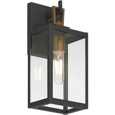 Possini Euro Design Possini Euro Trystin 13" High Black And Brass Outdoor Wall Light 9 Possini Euro Design Possini Euro Trystin 13" High Black And Brass Outdoor Wall Light - Image 7