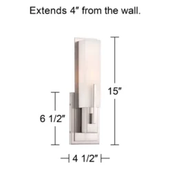Possini Euro Design Midtown Modern Wall Light Sconce Satin Nickel 4 1/2" Fixture White Glass For Bedroom Bathroom Vanity Reading Living Room Hallway -Possini Euro Design GUEST 38c5c35a 931d 4e56 b83d 423a66ce72ef
