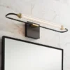 Possini Euro Design Nikola Industrial Wall Light Bar Matte Black Hardwire 23 1/2" LED Fixture Gold Accents For Bathroom Vanity -Possini Euro Design GUEST 38d7b0fd 3f8c 4e80 b737 6ddd3625f41f