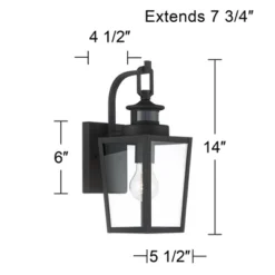 Possini Euro Design Ackerly Modern Outdoor Wall Light Fixtures Set Of 2 Black Dusk To Dawn Motion Sensor 14" Clear Glass For Post Exterior -Possini Euro Design GUEST 3959ad65 d9a5 4af9 a9cb 9d12cbacff11