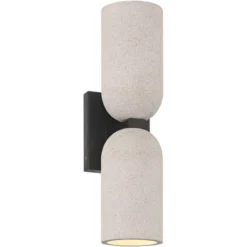 Possini Euro Design Possini Euro Amalfi 15" High Black And Cement 2-Light LED Wall Sconce -Possini Euro Design GUEST 3971ffc2 291c 4795 811b 03322d112dfb