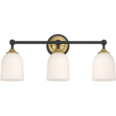 Possini Euro Design Possini Euro Zaragoza 23" Wide Gold And Black 3-Light Bath Light 6 Possini Euro Design Possini Euro Zaragoza 23" Wide Gold And Black 3-Light Bath Light - Image 4