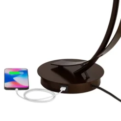 Possini Euro Design Modern Accent Table Lamp With USB Port Filament LED 22.5" High Bronze Metal Glass Dome Shade For Living Room Desk Bedroom -Possini Euro Design GUEST 3a0ec40d ca77 4c27 a7c5 97afa95de114