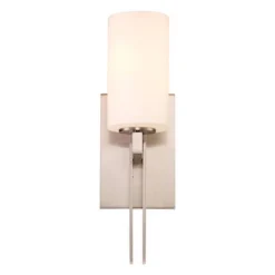 Possini Euro Design Ludlow Modern Wall Light Sconces Set Of 2 Brushed Nickel Hardwire 4 1/2" Fixture White Glass For Bedroom Bathroom Vanity Reading -Possini Euro Design GUEST 3a2d1e10 24d0 460d a05a 8b1221eab766