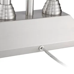 Possini Euro Design Dexter Modern Table Lamp 26" High Brushed Nickel With USB And AC Power Outlet In Base LED Reading Light White Shade For Home Desk -Possini Euro Design GUEST 3a8c872a a116 4033 b7b4 911a917e8042