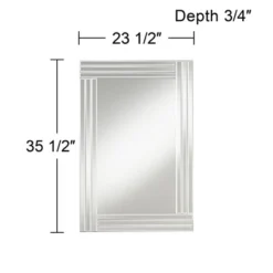 Possini Euro Design Sofija Rectangular Vanity Wall Mirror Modern Mirrored Glass Layered Frame 23 1/2" Wide For Bathroom Bedroom Living Room Entryway -Possini Euro Design GUEST 3b028cf5 4df6 4220 b9ba 56e4e6c7096a