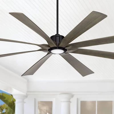 80" Possini Euro Design Defender Modern Indoor Outdoor Ceiling Fan With Dimmable LED Light Remote Matte Black Oak Damp Rated For Patio Exterior House 3 80" Possini Euro Design Defender Modern Indoor Outdoor Ceiling Fan With Dimmable LED Light Remote Matte Black Oak Damp Rated For Patio Exterior House