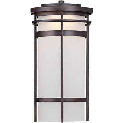 Possini Euro Design Theola Modern Outdoor Wall Light Fixture Bronze LED 12 3/4" Etched Glass Shade For Post Exterior Barn Deck House Porch Yard Patio 5 Possini Euro Design Theola Modern Outdoor Wall Light Fixture Bronze LED 12 3/4" Etched Glass Shade For Post Exterior Barn Deck House Porch Yard Patio - Image 3