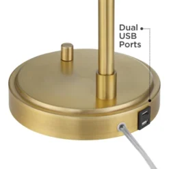 Possini Euro Design Possini Euro Vaile Desk Lamp With Dual USB Ports Warm Gold With Glass Shade -Possini Euro Design GUEST 3dcee422 11f0 4106 8742 1d96f0c2351b
