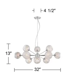 Possini Euro Design Wired Chrome Chandelier Lighting 32" Wide Modern Sputnik Art Glass 12-Light Fixture For Dining Room House Foyer Kitchen Island -Possini Euro Design GUEST 3e4511b2 ff9f 4a25 8034 0fa6dd553f11