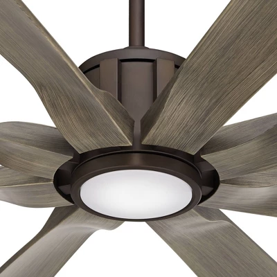 80" Possini Euro Design Defender Modern Indoor Outdoor Ceiling Fan With Dimmable LED Light Remote Oil Rubbed Bronze Oak Damp Rated For Patio Exterior 4 80" Possini Euro Design Defender Modern Indoor Outdoor Ceiling Fan With Dimmable LED Light Remote Oil Rubbed Bronze Oak Damp Rated For Patio Exterior - Image 2
