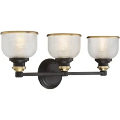 Possini Euro Design Poway Industrial Modern Wall Light Bronze Warm Brass Hardwire 24" 3-Light Fixture Textured Glass Bowl Shade For Bedroom Bathroom 15 Possini Euro Design Poway Industrial Modern Wall Light Bronze Warm Brass Hardwire 24" 3-Light Fixture Textured Glass Bowl Shade For Bedroom Bathroom -Possini Euro Design GUEST 3f160a79 c17b 4dd8 9ebb 79d8bf62ba31