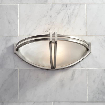 Possini Euro Design Solara Modern Wall Light Sconce Brushed Nickel 13 3/4" Fixture Marbleized Glass For Bedroom Bathroom Vanity Reading Living Room 3 Possini Euro Design Solara Modern Wall Light Sconce Brushed Nickel 13 3/4" Fixture Marbleized Glass For Bedroom Bathroom Vanity Reading Living Room