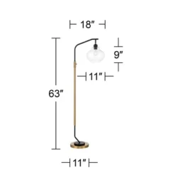 Possini Euro Design Tarrah Mid Century Modern 63" Tall Chairside Arc Floor Lamp Gold Black Metal Clear Glass Shade For Living Room House 17 Possini Euro Design Tarrah Mid Century Modern 63" Tall Chairside Arc Floor Lamp Gold Black Metal Clear Glass Shade For Living Room House -Possini Euro Design GUEST 3fdd9ba3 7f55 4d39 a3d8 0deb414530ca