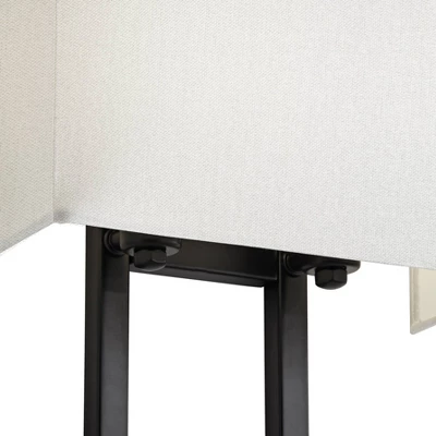 Possini Euro Design Modena Modern Art Deco Wall Light Sconce Black Hardwire 9 1/2" Fixture Silvery Faux Silk Shade For Bedroom Bathroom Vanity Reading 6 Possini Euro Design Modena Modern Art Deco Wall Light Sconce Black Hardwire 9 1/2" Fixture Silvery Faux Silk Shade For Bedroom Bathroom Vanity Reading - Image 4