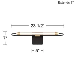 Possini Euro Design Nikola Industrial Wall Light Bar Matte Black Hardwire 23 1/2" LED Fixture Gold Accents For Bathroom Vanity 12 Possini Euro Design Nikola Industrial Wall Light Bar Matte Black Hardwire 23 1/2" LED Fixture Gold Accents For Bathroom Vanity -Possini Euro Design GUEST 40750c79 a9f9 4d3b 9964 dcf18affe708