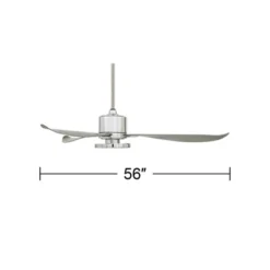 Possini Euro Design 56" Vengeance Modern Indoor Ceiling Fan 3 Blade LED Light Remote Control Chrome Finish Silver Blades Bedroom Living Room Kitchen -Possini Euro Design GUEST 40ec3b47 02bf 4491 a137 e9bf09d00d23