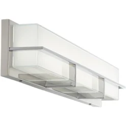 Possini Euro Design Linx Modern Wall Light Chrome Hardwire 33 1/2" Light Bar LED Fixture White Glass For Bedroom Bathroom Vanity Reading Living Room -Possini Euro Design GUEST 4111e570 d40f 4ea4 a0c0 c2ff081c3bb0