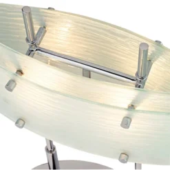 Possini Euro Design Charles Street Modern Desk Lamp 23" High Chrome Satin Nickel Frosted Slump Glass Shade For Bedroom Living Room Bedside Nightstand -Possini Euro Design GUEST 416f8283 104f 459b 9f62 8f9214a77362