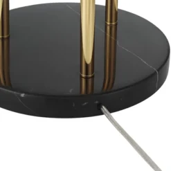 Possini Euro Design Arielle Mid Century Modern 67" Tall Standing Floor Lamp Tree 3-Light LED Foot Switch Gold Metal Brass Bubble Glass Gray Shade -Possini Euro Design GUEST 41c1934b 10f4 42b1 b000 06e7894579fe