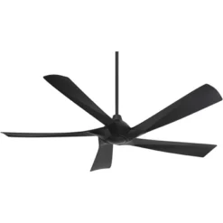 Possini Euro Design 60" Eloquent Modern Indoor Outdoor Ceiling Fan 5 Blade LED Light Remote Control Matte Black Finish Bedroom Patio Damp Rated -Possini Euro Design GUEST 41e62420 e913 4883 956c 06d0ef2c834b