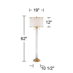 Possini Euro Design Cadence Modern Floor Lamp Standing 62" Tall Crystal Glass Column Satin Brass Linen Drum Shade For Living Room Bedroom Office House 15 Possini Euro Design Cadence Modern Floor Lamp Standing 62" Tall Crystal Glass Column Satin Brass Linen Drum Shade For Living Room Bedroom Office House -Possini Euro Design GUEST 423dd824 c25c 42b8 bded 634e5ab89186
