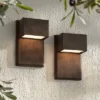 Possini Euro Design Lyons Modern Industrial Outdoor Wall Light Fixtures Set Of 2 Bronze Black Box Frame LED 8" For Post Exterior Barn 1 Possini Euro Design Lyons Modern Industrial Outdoor Wall Light Fixtures Set Of 2 Bronze Black Box Frame LED 8" For Post Exterior Barn -Possini Euro Design GUEST 428b2717 abb5 4b92 8e25 49a49f34d562
