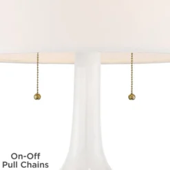 Possini Euro Design Natalia Modern Country Cottage Table Lamp 27" Tall White Ceramic Glaze Textured Floral Drum Shade For Bedroom Living Room Bedside -Possini Euro Design GUEST 4425efb3 27bb 4080 9db2 e9218ca76a95