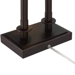 Possini Euro Design Bishop 26 1/2" Tall Modern Desk Lamp USB Port AC Power Outlet Brown Bronze Finish Metal Single Home Office Living Room Charging -Possini Euro Design GUEST 443d59f8 e4d4 4819 830d 409e846c850e