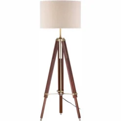 Possini Euro Design Surveyor Modern Tripod Floor Lamp 57 1/2" Tall Cherry Wood Adjustable Beige Linen Drum Shade For Living Room Bedroom Office House -Possini Euro Design GUEST 450c8490 f69f 47cb bd6c e5dc3efd93c4