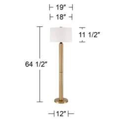 Possini Euro Design Boulevard Modern Glam Luxury 64 1/2" Tall Standing Floor Lamp Column Warm Gold Metal Living Room Bedroom House Reading Office -Possini Euro Design GUEST 460aacf7 96ff 47ed b2eb 5286330f8962