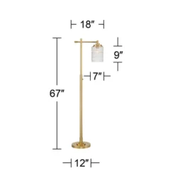 Possini Euro Design Kinsey Modern Downbridge Floor Lamp 67" Tall Warm Brass Metal Stone Pattern Glass Shade For Living Room Reading Bedroom Office -Possini Euro Design GUEST 461da0e8 8e4f 4dd3 83f5 893c649dceab