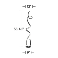 Possini Euro Design Avante Modern 56 1/2" Tall Standing Floor Lamp Ribbon LED Foot Switch Matte Black Finish Living Room Bedroom House Reading Office -Possini Euro Design GUEST 4678dfa8 6400 454a af3d cde32042e89b