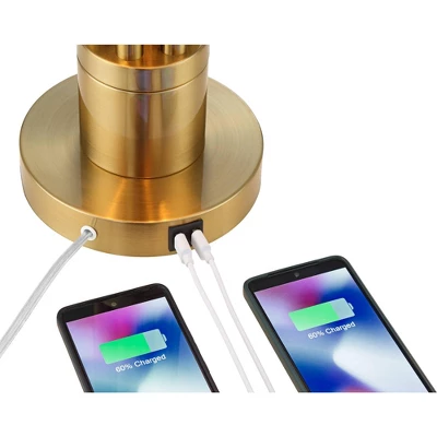 Possini Euro Design Possini Euro® Granview Desk Lamp With Glass Shade And Dual USB Ports 5 Possini Euro Design Possini Euro® Granview Desk Lamp With Glass Shade And Dual USB Ports - Image 3