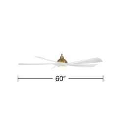 Possini Euro Design 60" Eloquent Modern Indoor Outdoor Ceiling Fan 5 Blade LED Light Remote Control Brass Finish White Blades Bedroom Patio Damp Rated -Possini Euro Design GUEST 475b7dc3 8972 42c2 aa64 cbf4be56d5c6