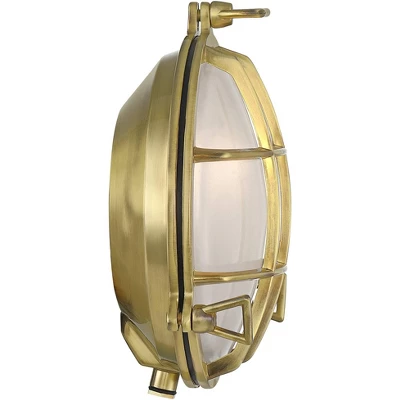 Possini Euro Design Possini Euro Anjali 10" High Brass Bulkhead Wall Sconce 9 Possini Euro Design Possini Euro Anjali 10" High Brass Bulkhead Wall Sconce - Image 7