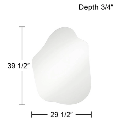 Possini Euro Design Casper Decorative Wall Mirror Modern Abstract Silver Frameless 29 1/2" Wide Bedroom Living Room Home House 7 Possini Euro Design Casper Decorative Wall Mirror Modern Abstract Silver Frameless 29 1/2" Wide Bedroom Living Room Home House - Image 6