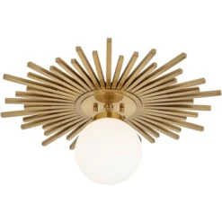 Possini Euro Design Hazel Modern Ceiling Light Semi Flush Mount Fixture 24" Wide Warm Brass White Globe Shade For Bedroom Kitchen Living Room Hallway 13 Possini Euro Design Hazel Modern Ceiling Light Semi Flush Mount Fixture 24" Wide Warm Brass White Globe Shade For Bedroom Kitchen Living Room Hallway -Possini Euro Design GUEST 48188eba 2f68 4f86 9f8a a54dd55ba25f