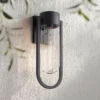 Possini Euro Design Villa Lane 18 1/2" High Modern Outdoor Wall Light Fixture Mount Porch House Exterior Weatherproof Sand Black Clear Glass Shade -Possini Euro Design GUEST 4a296d6d 706f 4203 b6b0 46df7c7b6c7a