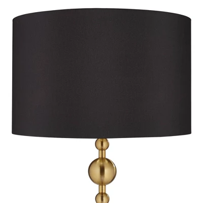 Possini Euro Design Summit Mid Century Modern 71" Tall Floor Lamp Warm Gold Matte Black Light Blaster Drum Shade For Living Room Bedroom 4 Possini Euro Design Summit Mid Century Modern 71" Tall Floor Lamp Warm Gold Matte Black Light Blaster Drum Shade For Living Room Bedroom - Image 2