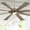 70" Possini Euro Design Modern Indoor Outdoor Ceiling Fan With Light LED Dimmable Remote Brushed Nickel Light Wood Damp Rated Patio Porch -Possini Euro Design GUEST 4b6ececb 85d2 47cc 926a 44a2cb535c14