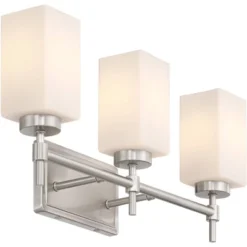 Possini Euro Design Possini Euro Salo 20 3/4" Wide Brushed Nickel 3-Light Bath Light -Possini Euro Design GUEST 4bc1f7e9 5160 4b49 b29a c39f2c10459c
