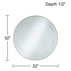 Possini Euro Design Aurelia Round Vanity Decorative Wall Mirror Modern Glam Gold Metal Frame 32" Wide Bathroom Bedroom Living Room -Possini Euro Design GUEST 4be7b8ec b078 4c14 9bb3 e1c61cf92211
