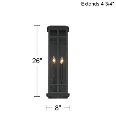 Possini Euro Design Metrix Modern Industrial Outdoor Wall Light Fixture Black Metal 26" Clear Glass For Post Exterior Barn Deck House Porch Yard Patio 9 Possini Euro Design Metrix Modern Industrial Outdoor Wall Light Fixture Black Metal 26" Clear Glass For Post Exterior Barn Deck House Porch Yard Patio - Image 7