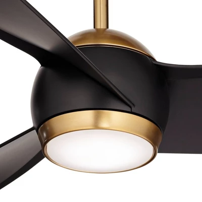 60" Possini Euro Design Stresa Modern Indoor Ceiling Fan With Dimmable LED Light Remote Control Warm Brass Matte Black For Living Room Kitchen House 4 60" Possini Euro Design Stresa Modern Indoor Ceiling Fan With Dimmable LED Light Remote Control Warm Brass Matte Black For Living Room Kitchen House - Image 2