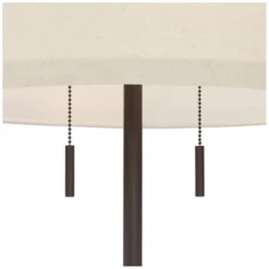 Possini Euro Design Nayla Modern Floor Lamp 62 1/2" Tall Bronze Metal Off White Fabric Tapered Drum Shade For Living Room Bedroom Office House Home -Possini Euro Design GUEST 4de4b702 5c23 4b0a a16a 4e63560fcb68