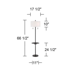 Possini Euro Design Valet Modern 66 1/2" Tall Standing Floor Lamp Tray Table USB Port Pull Chain Bronze Metal Living Room Charging Bedroom House -Possini Euro Design GUEST 4e3382f5 cd70 41a4 b4f2 4725f567558a