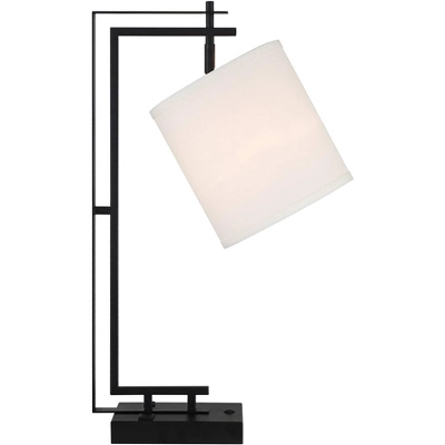 Possini Euro Design Covello 25" High Modern Mission Desk Lamp USB Port AC Power Outlet Black Metal Single White Shade Home Office Living Room Charging 10 Possini Euro Design Covello 25" High Modern Mission Desk Lamp USB Port AC Power Outlet Black Metal Single White Shade Home Office Living Room Charging - Image 8
