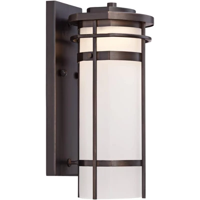 Possini Euro Design Theola Modern Outdoor Wall Light Fixture Bronze LED 12 3/4" Etched Glass Shade For Post Exterior Barn Deck House Porch Yard Patio 6 Possini Euro Design Theola Modern Outdoor Wall Light Fixture Bronze LED 12 3/4" Etched Glass Shade For Post Exterior Barn Deck House Porch Yard Patio - Image 4